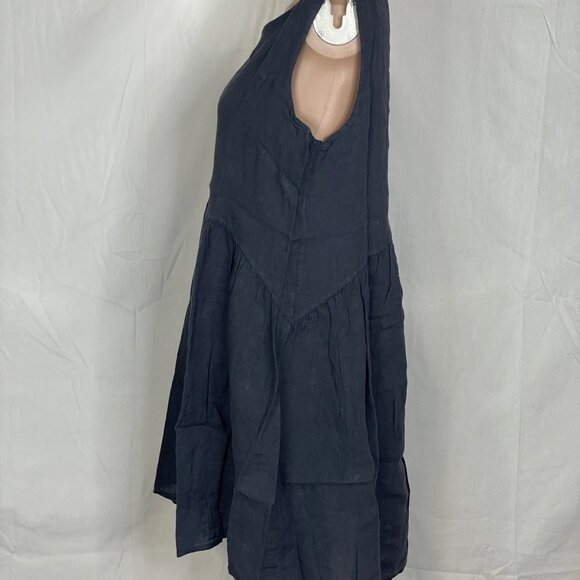 NEW SPLENDID Iris Women’s Linen Babydoll Mini Dress Navy Size S/M - Picture 2 of 6